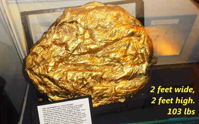 Kristin Holt | Victorian America's Gold and Silver Cakes. Image: "Monumental," the largest gold nugget ever found in Sierra County, on display at Kentucky Mine and Museum. Photo by "funnyaccent" channel on youtube, and posted on Geologyin.com.